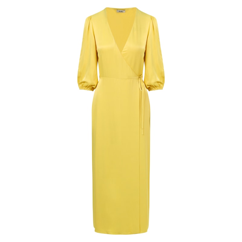 Thumbnail of Rae Midi Wrap Dress In Mimosa Yellow image