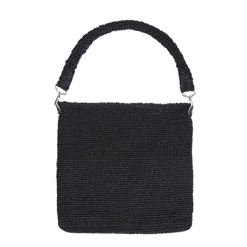 Thumbnail of Raffia Crochet Tote Bag In Black image