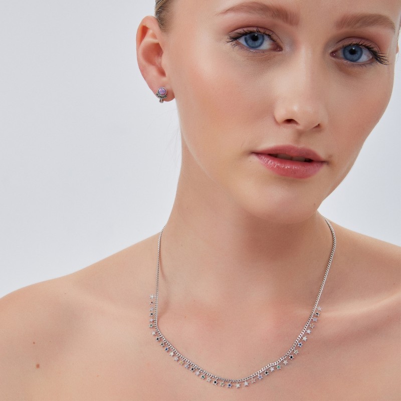 Sterling silver station necklace outlet