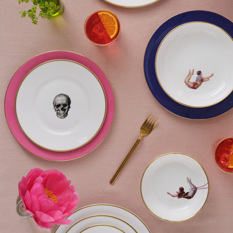 Thumbnail of Raspberry Pink Skull Dinner Plate image