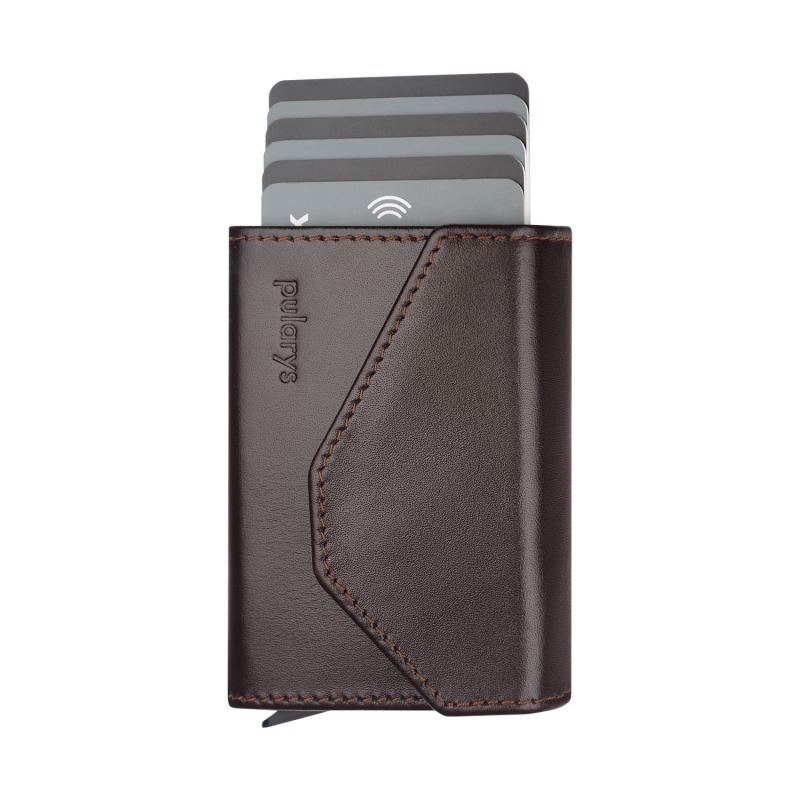 Pularys Rfid Wallet - Raven Style In Brown Colour, Pularys