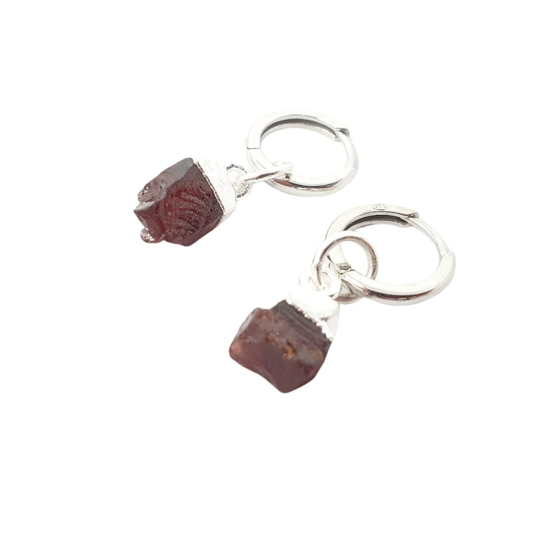 Sterling silver garnet huggies Sterling silver garnet huggies