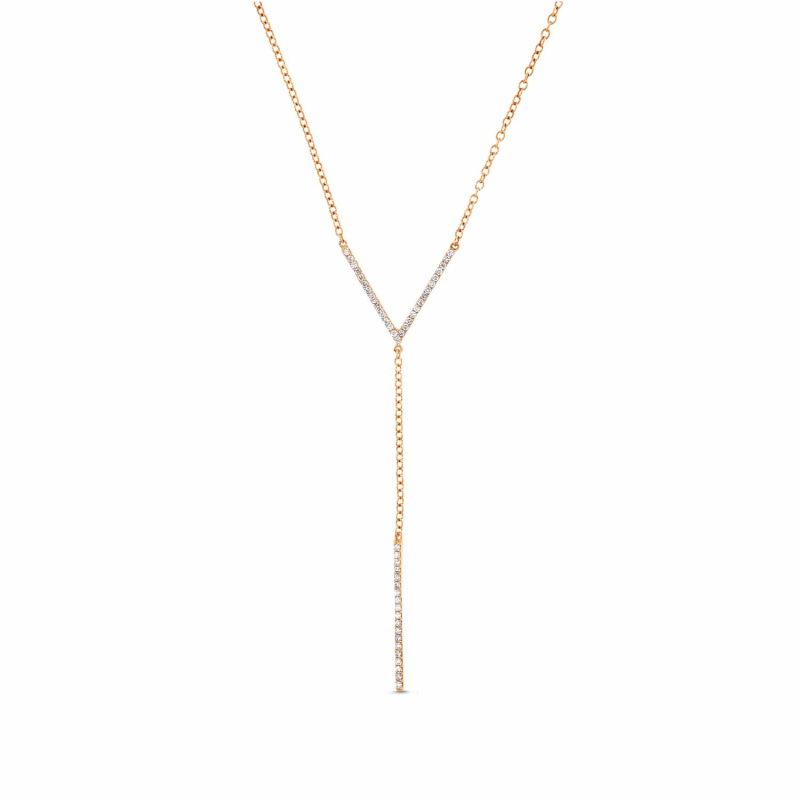 Thumbnail of Diamond Lariat Necklace 18K Rose Gold image