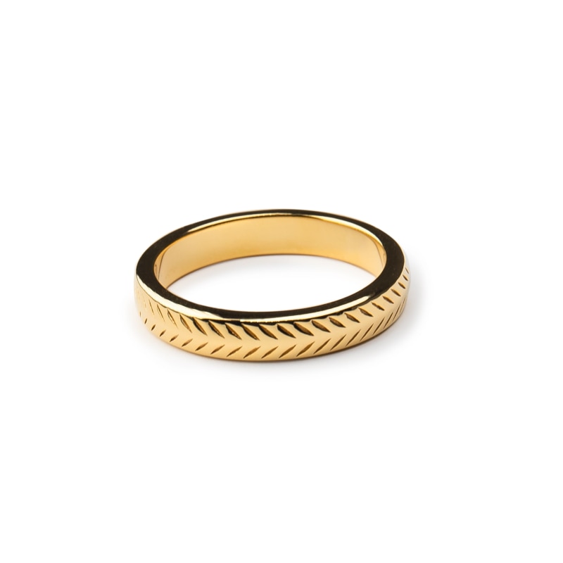 Olive Band Ring In 14K Gold Vermeil Naked Palm Jewellery Wolf