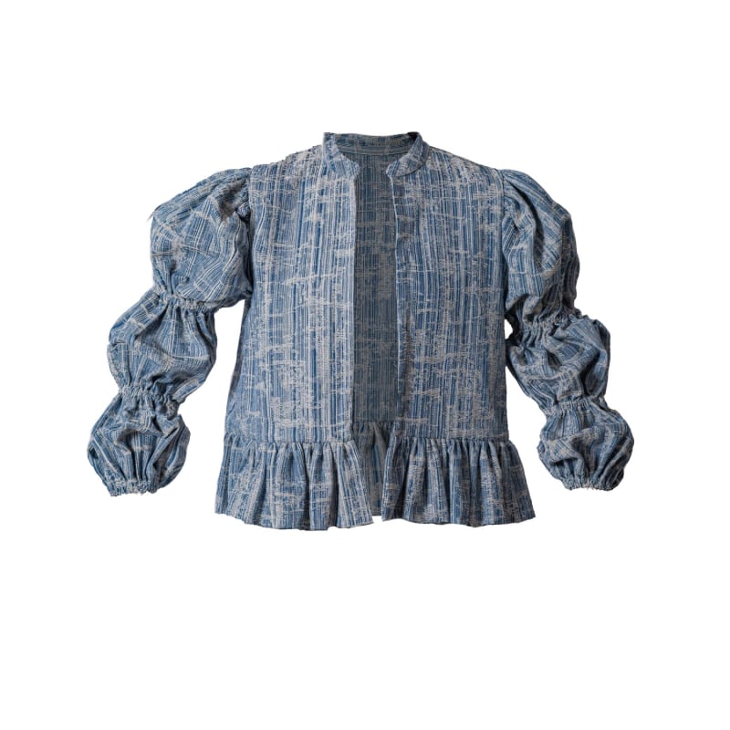 Thumbnail of Denim Statement Jacket With Puff Sleeves image