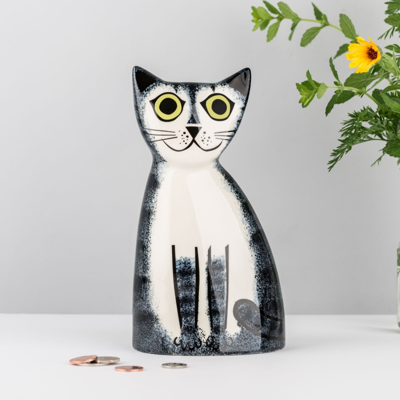 Thumbnail of Grey Tabby Cat Money Box image