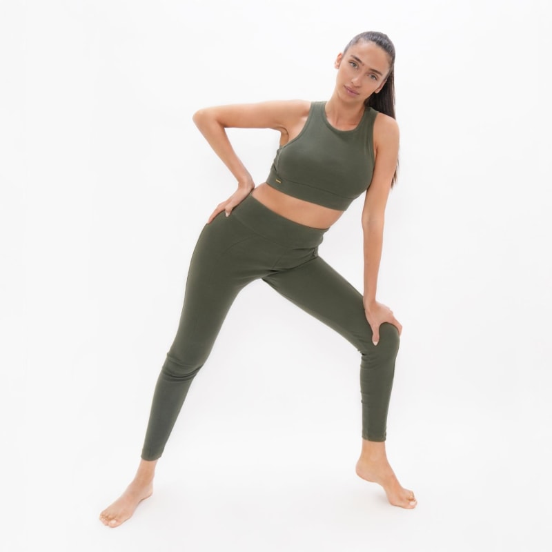 Thumbnail of Munich - Pyratex Organic Cotton Leggings - Green Ash image