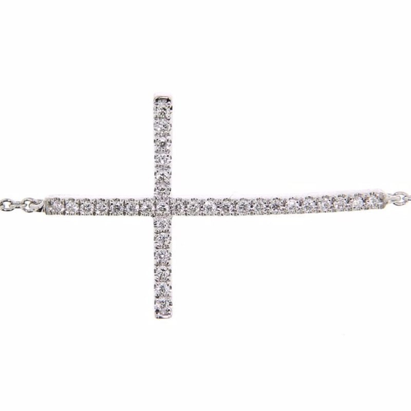 Thumbnail of Diamond Cross Bracelet 18K White Gold image
