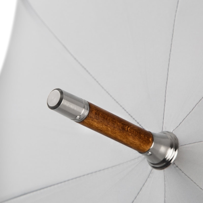 Thumbnail of British Umbrella Wood & Leather Grey/Blue image