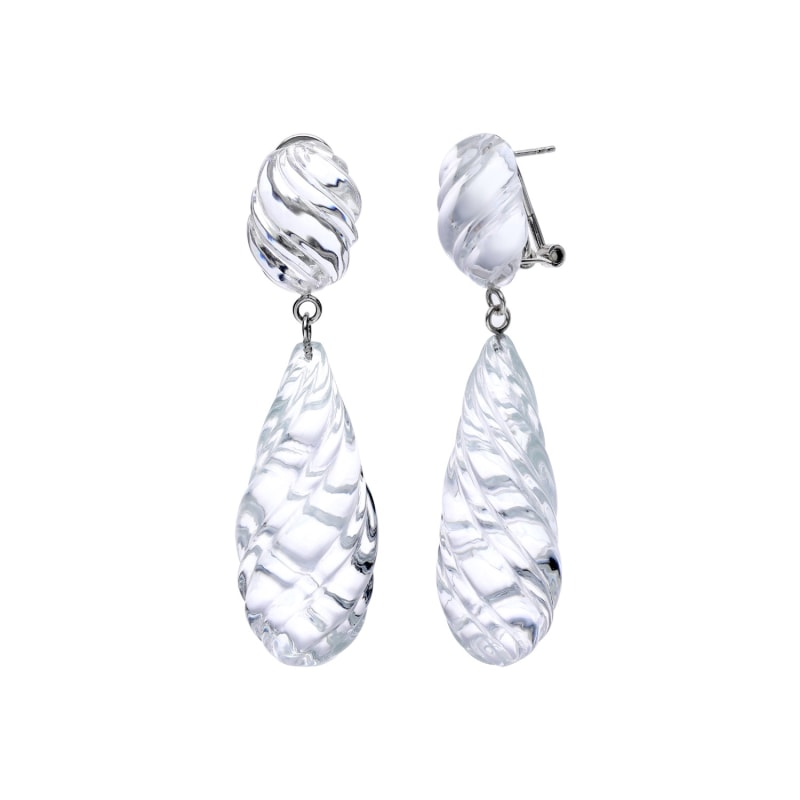 Thumbnail of Sculpted Twisted Drop Lucite Earrings image