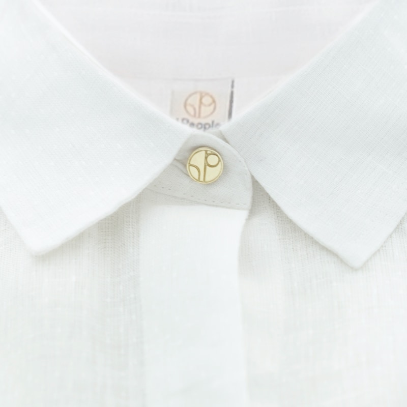 Thumbnail of Seville Linen Short Sleeves Shirt In Porcelain White image