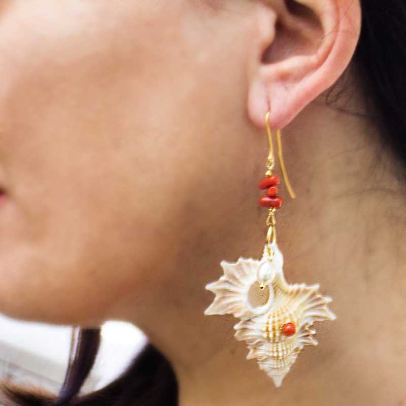 Thumbnail of Mama Africa Coral & Shell Earrings image