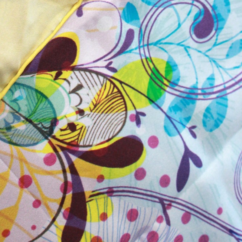 Thumbnail of Silk Scarf In Yellow With Underwater Imagination image