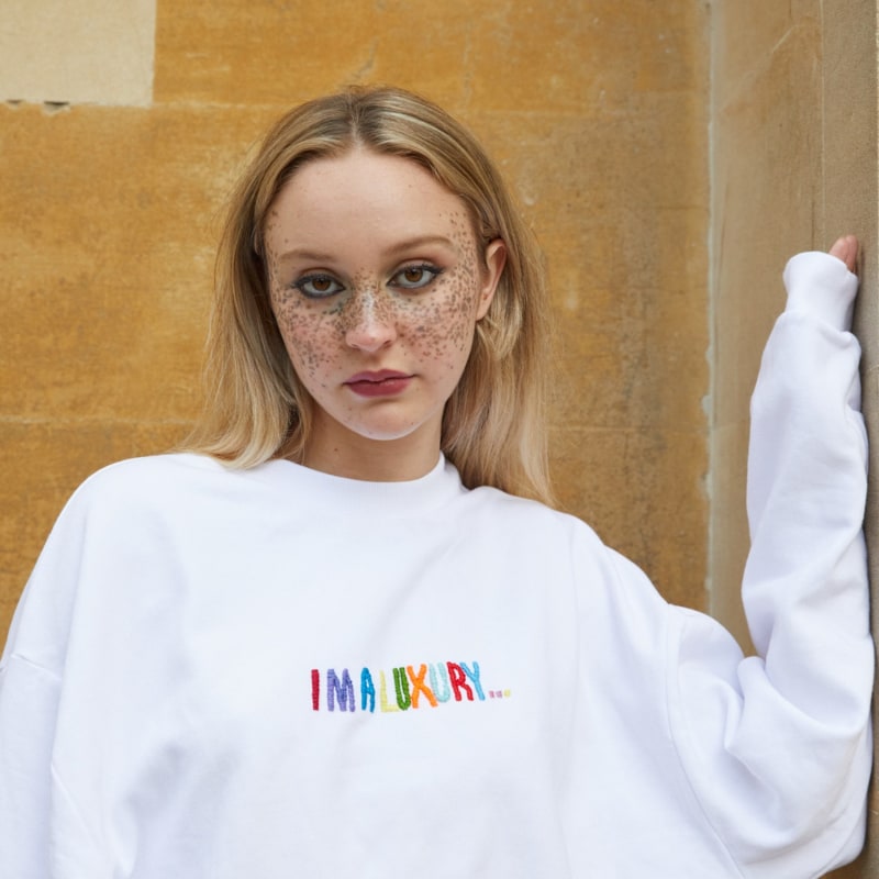 Thumbnail of Im A Luxury - White Unisex Sweatshirt image