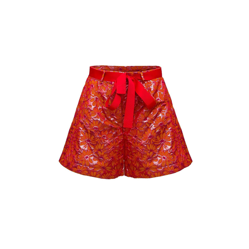 Thumbnail of Red Jacquard Shorts image