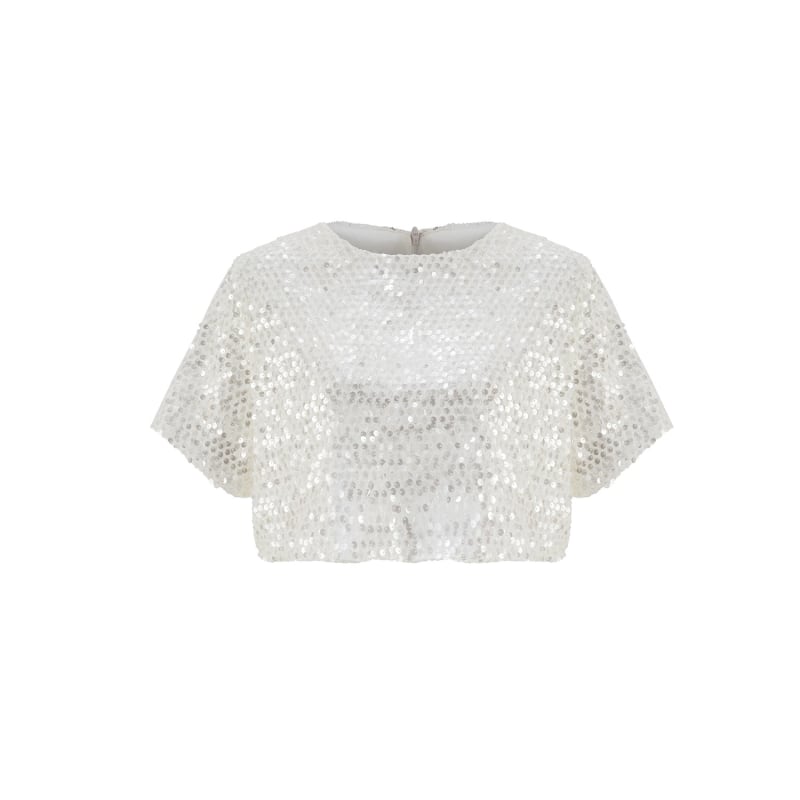 Thumbnail of Rebel Ecru White Sequin Top image