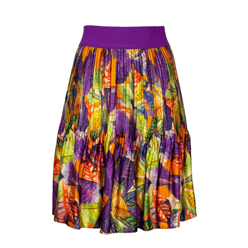 Thumbnail of Recycled Polyester Printed Satin Mini Pleated Skirt image