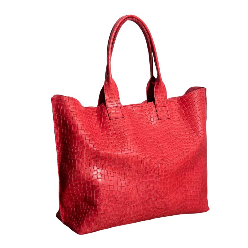 Laura croc embossed leather tote shop