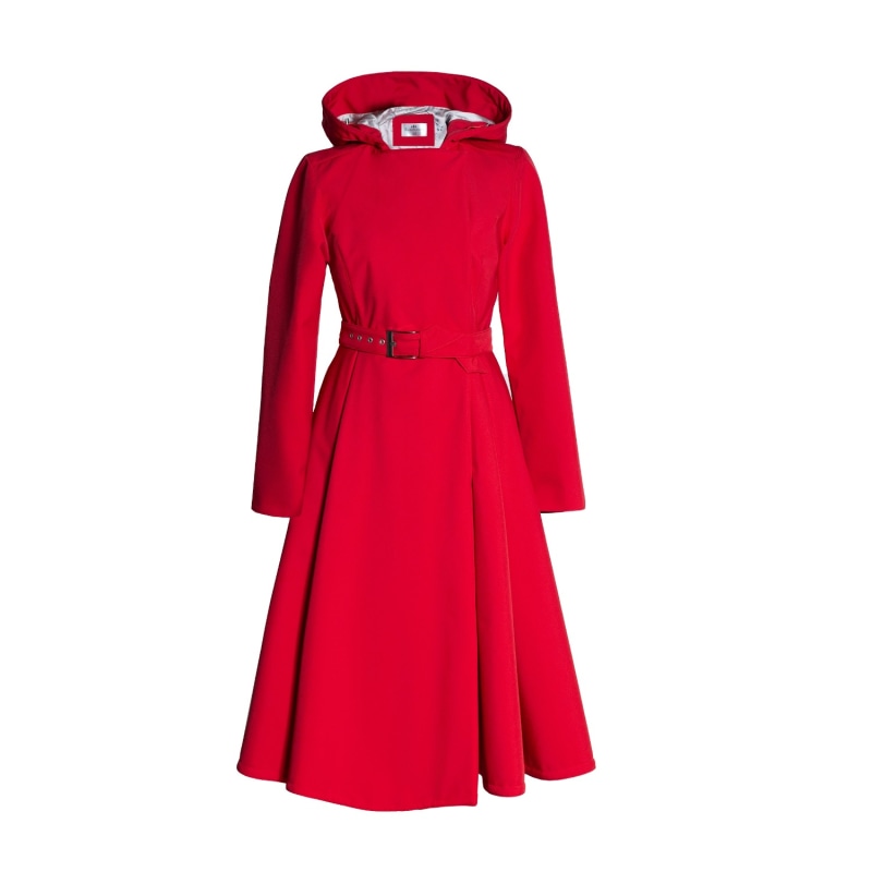 Red Fitted And Flared Design Coat Queen Of Hearts RainSisters