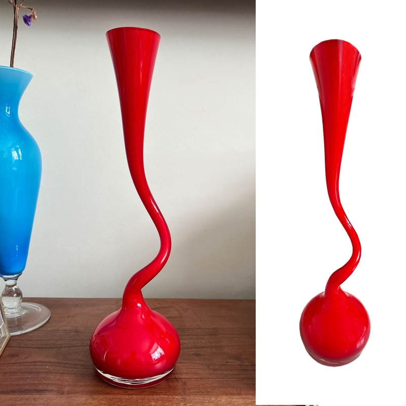 Thumbnail of Glass Swirl Vase - Red image