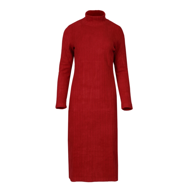 Red long sleeve turtleneck dress clearance