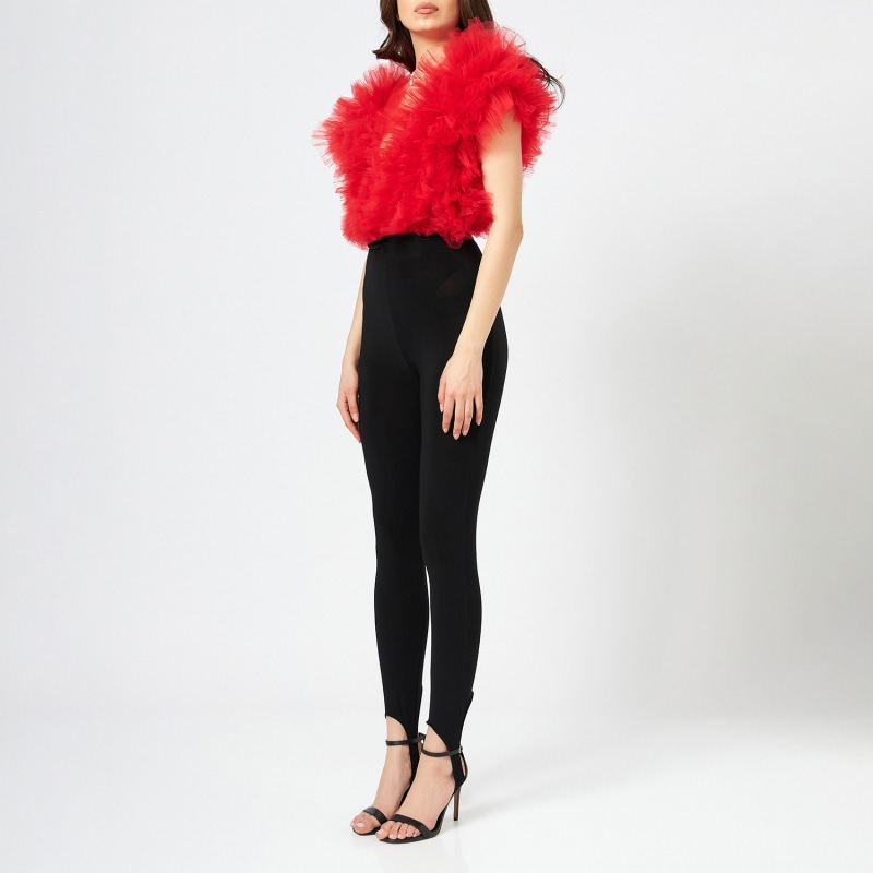 Thumbnail of Signature Red Ruffled Tulle Bodysuit image