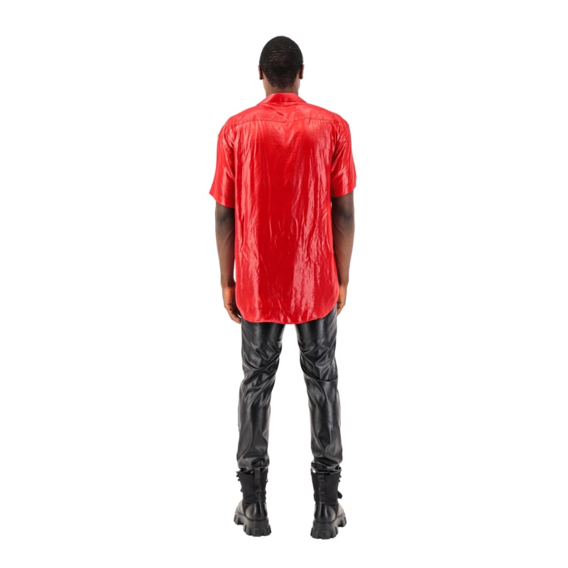 Thumbnail of Red Satin Short Sleeve Shirt image