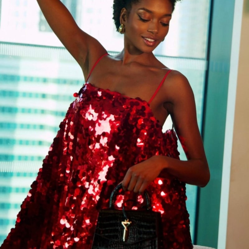 Thumbnail of Red Sequin Mini Party Dress image