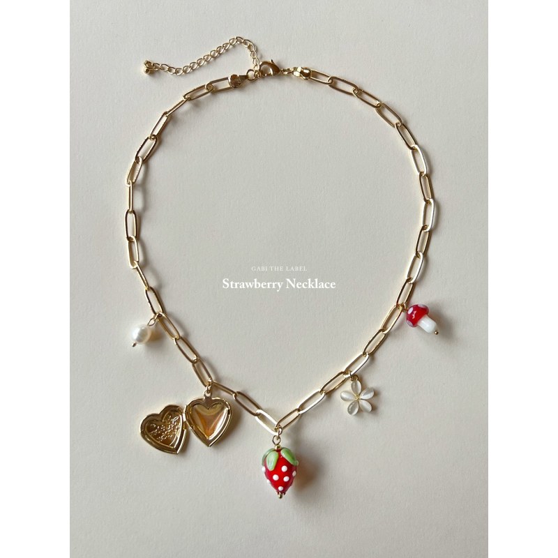 Strawberry charm hot sale necklace