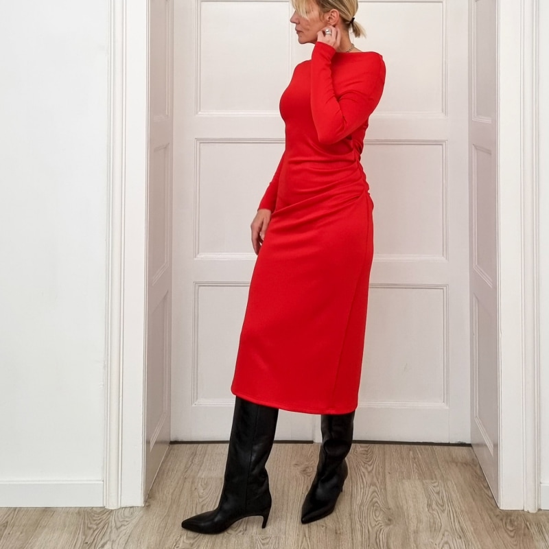 Red sales winter dress