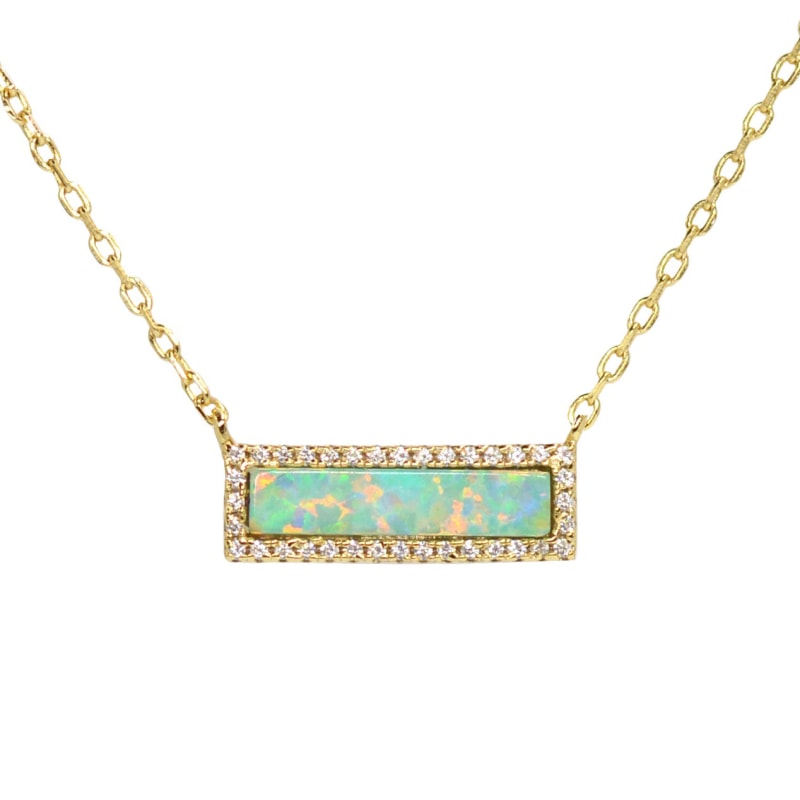 Opal bar necklace discount