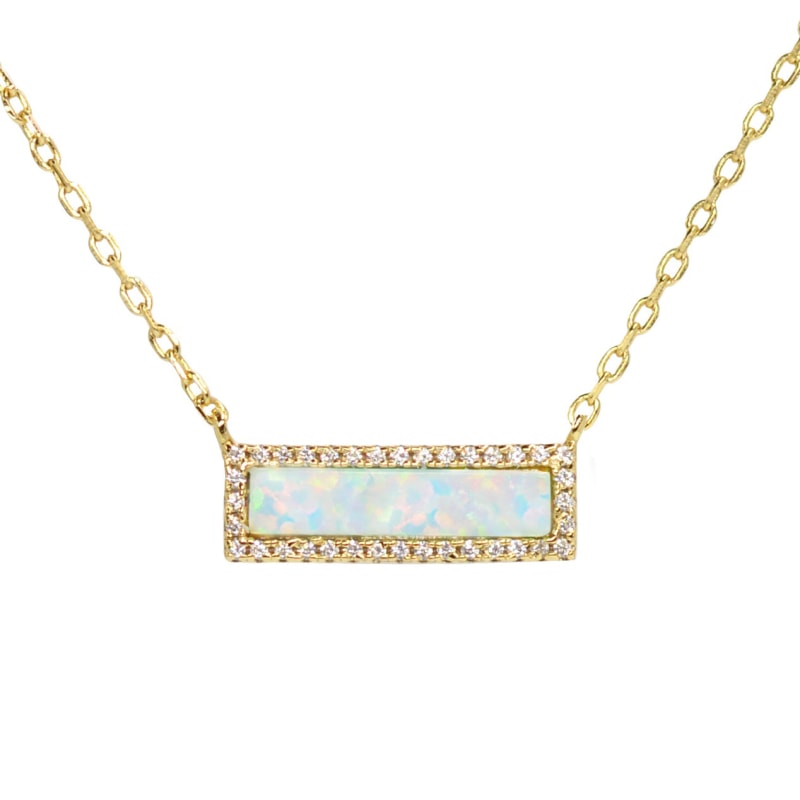 Opal bar necklace cheap