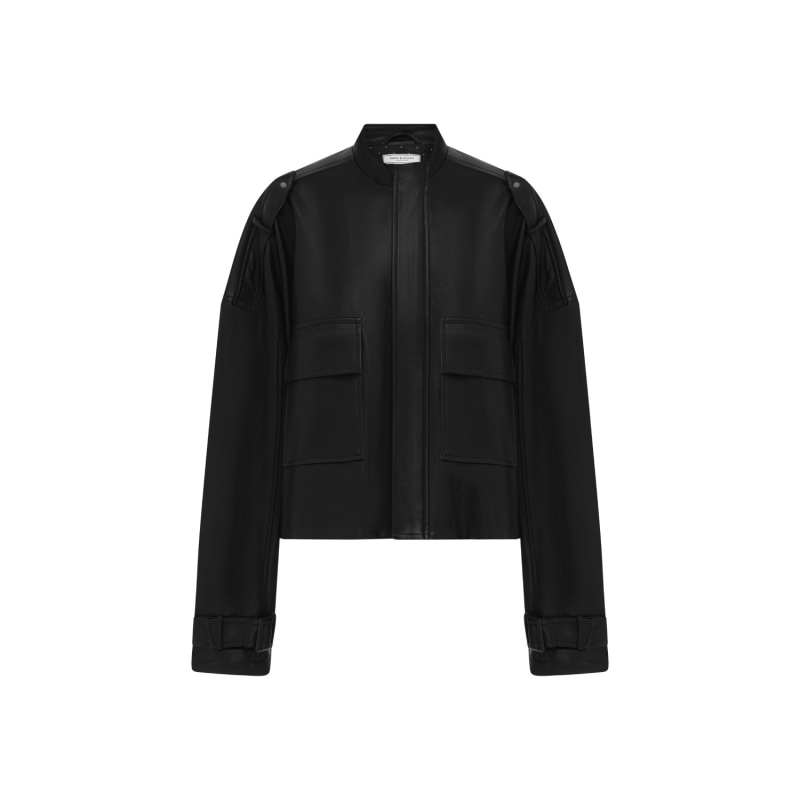 Reload Draped Leather Look Jacket Black Belle Bloom Wolf