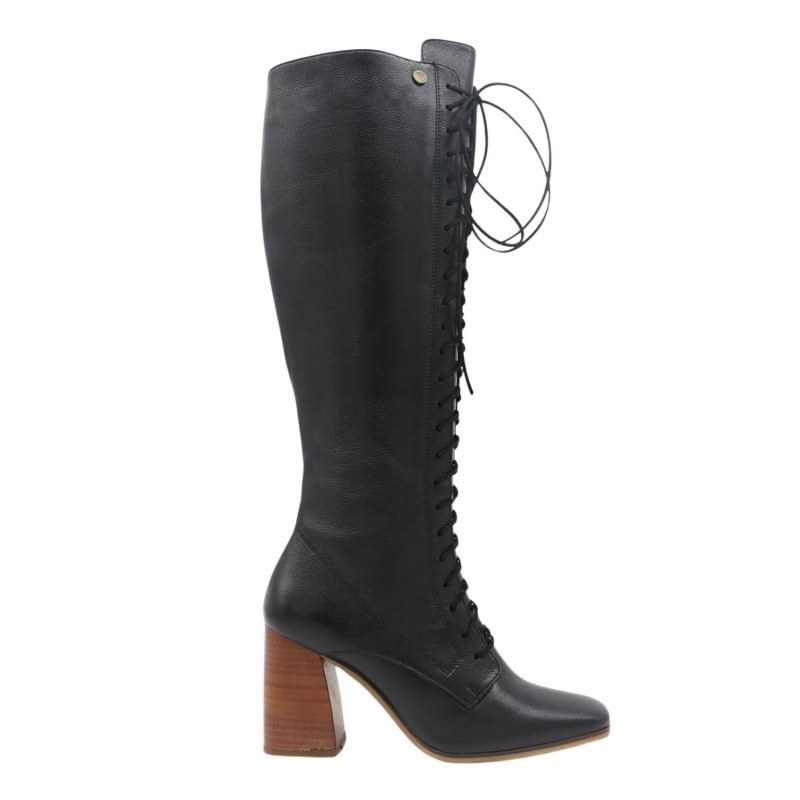 Thumbnail of Renaissance Boots In Smooth Black Leather image