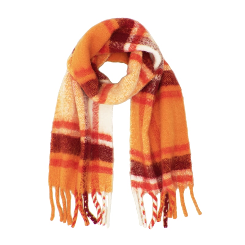 Thumbnail of Replaid Oversized Scarf - Orange & Red image