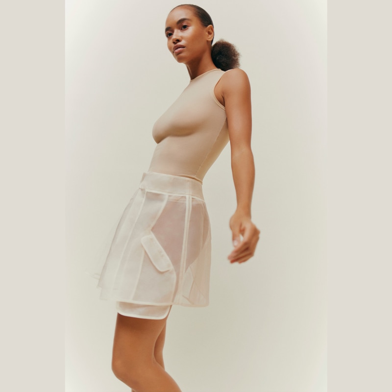 Thumbnail of Paillou Ivory Silk Organza Mini Skirt image