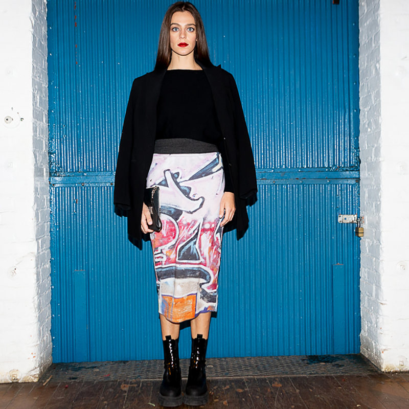 Thumbnail of Reversible Graffiti Pencil Skirt image