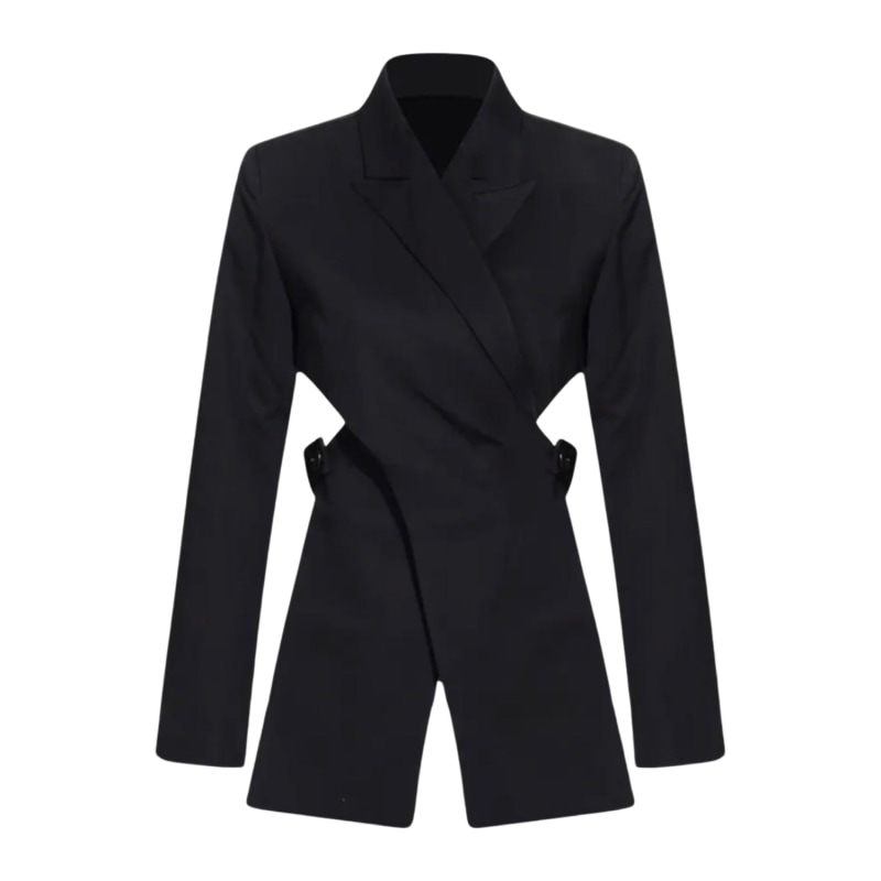 Black wrap blazer hotsell