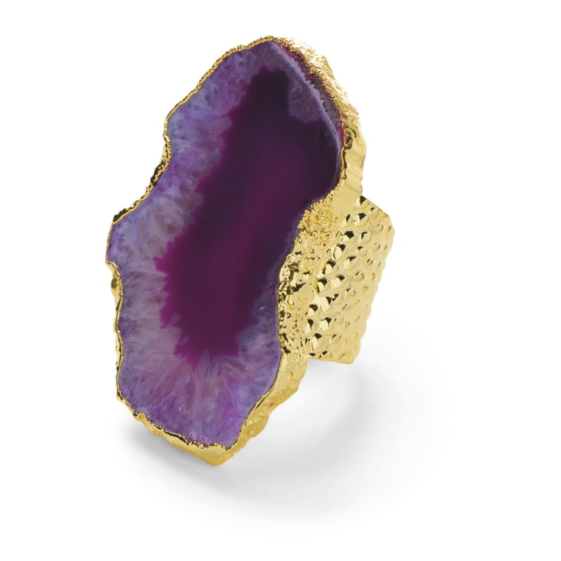 Thumbnail of Ultra Mega Purple Gemstone Gold Statement Ring image