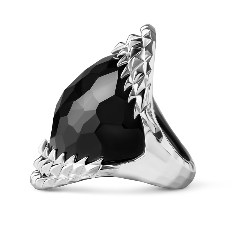 Thumbnail of Black Vampire Bite Ring Silver image