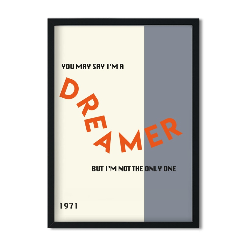 John Lennon Imagine (You May Say That I'M A Dreamer) Retro Giclée Art Print  by Fanclub