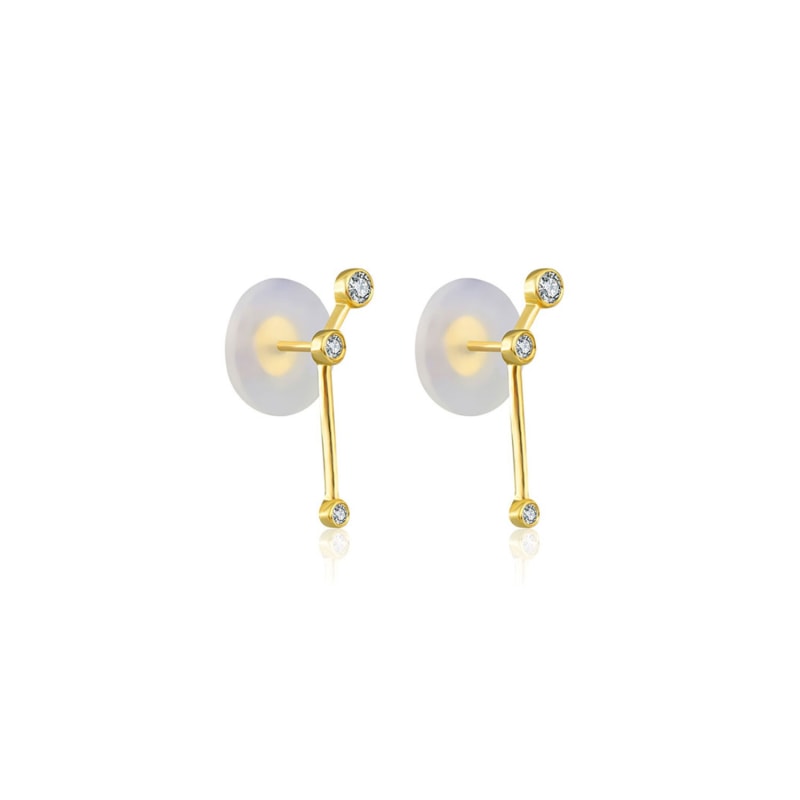 Thumbnail of Aries Zodiac Constellation Earring 18K Yellow Gold & Diamond image