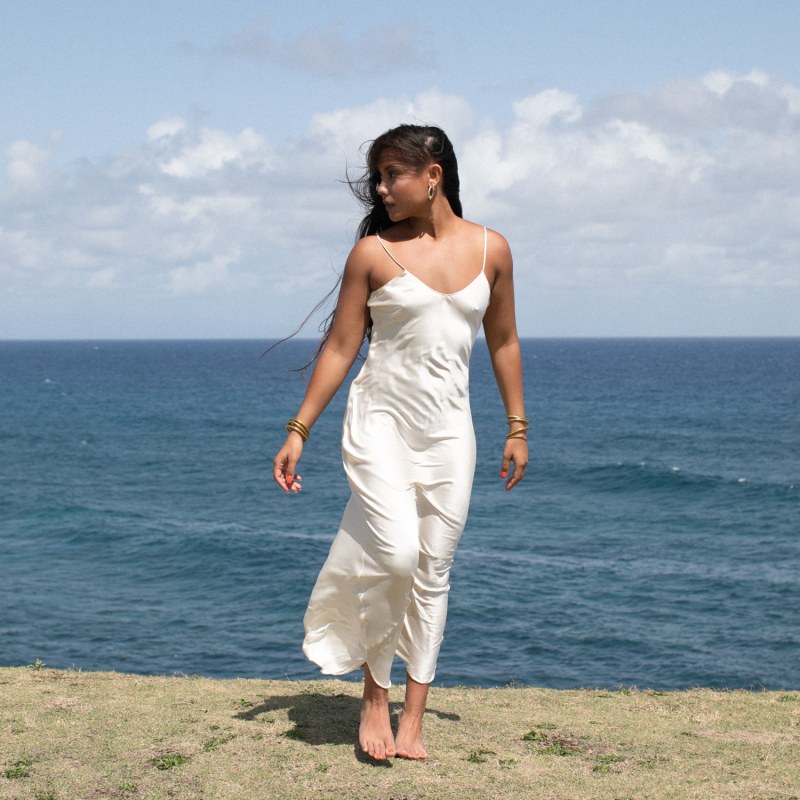 Thumbnail of The Prairie Wildrye Slip Dress In Baby's-breath image