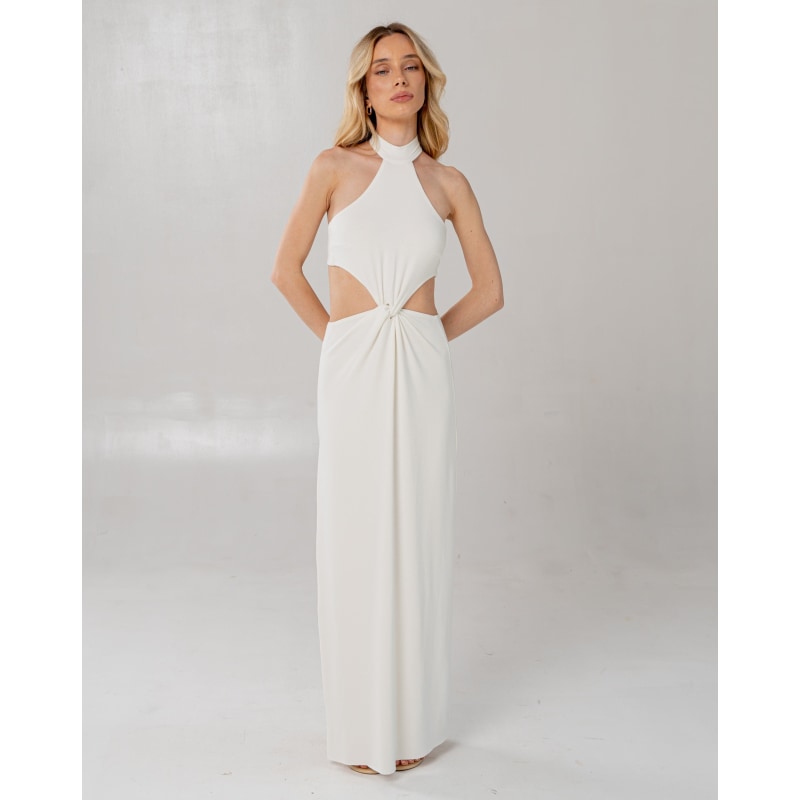Thumbnail of Rhea Knotted Maxi White Dress image