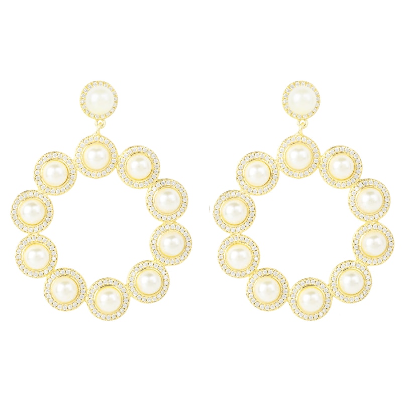 Thumbnail of The Gatsby Pearl Earrings Gold image