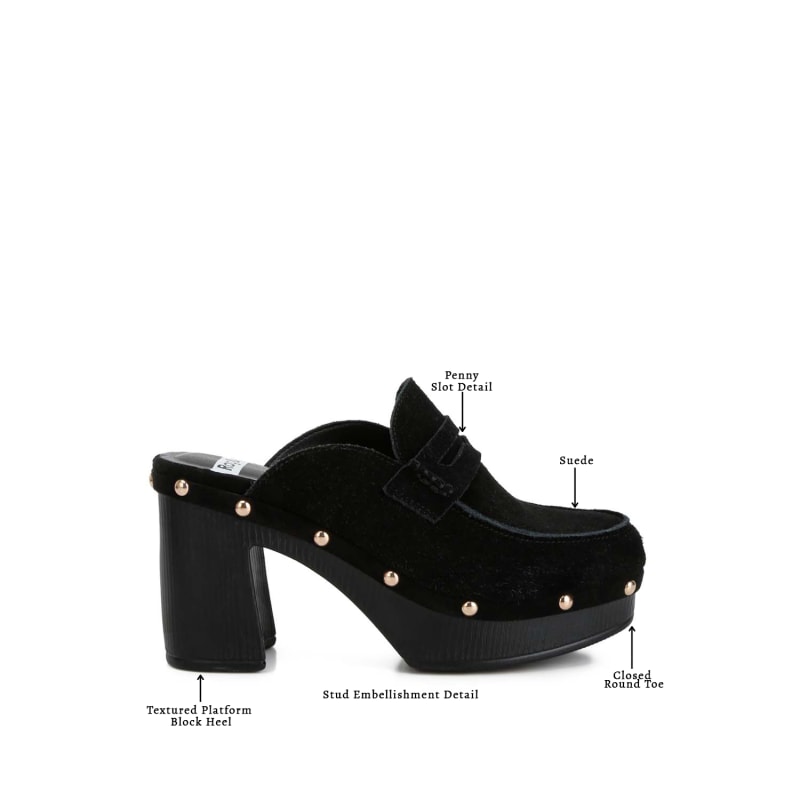 Thumbnail of Riley Suede Platform Clogs In Black image