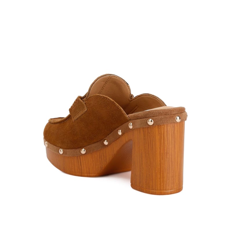 Thumbnail of Riley Suede Platform Clogs In Tan image