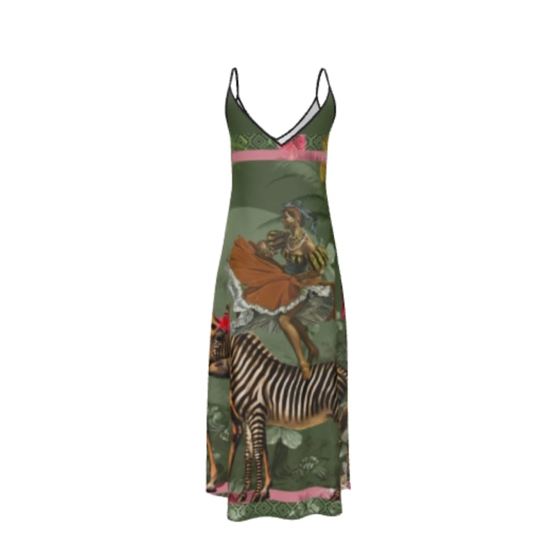 Thumbnail of Riri Silk Slip Dress Olive image