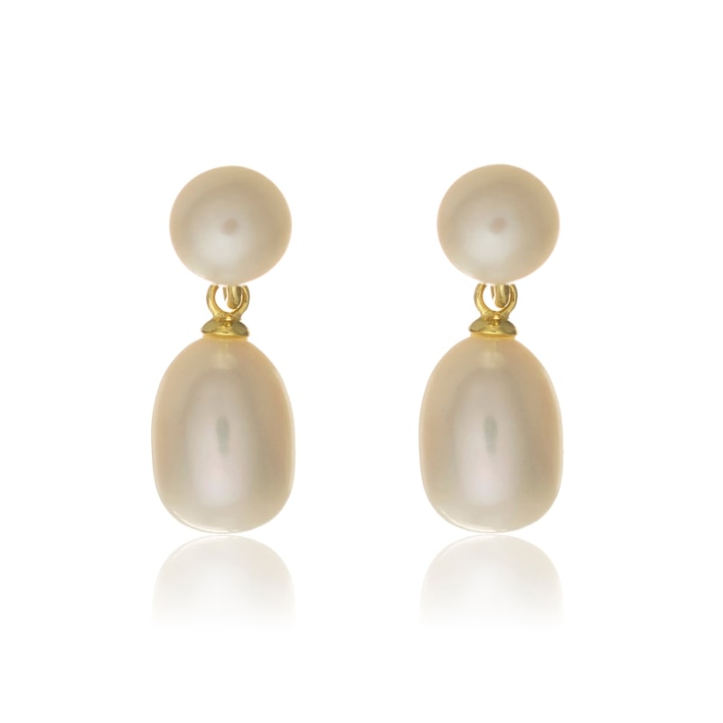 Glebe Double White Pearl & Gold Vermeil Drop Earrings | Auree Jewelry ...