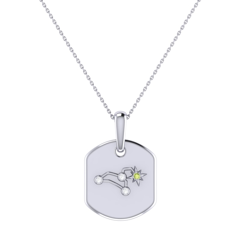 Thumbnail of Leo Lion Constellation Tag Pendant Necklace In Sterling Silver image